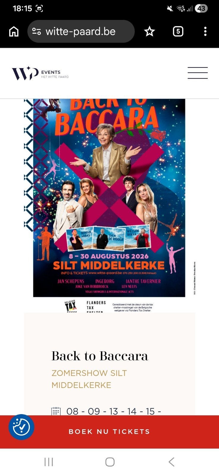 Show naar keuze in het witte paard voor 2