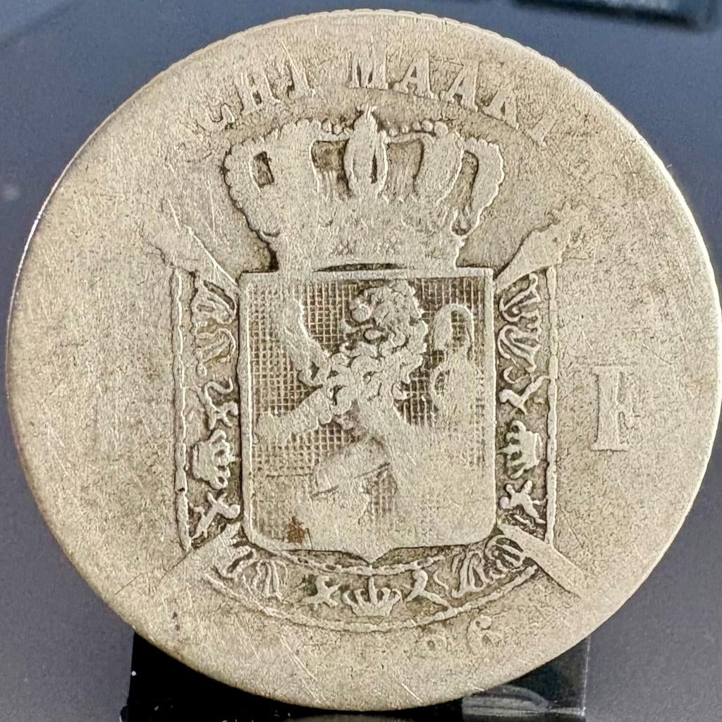 1 Frank - smalle baard - Leopold I - 1886 - zilver, Enlèvement ou Envoi, Monnaie en vrac, Argent, Argent