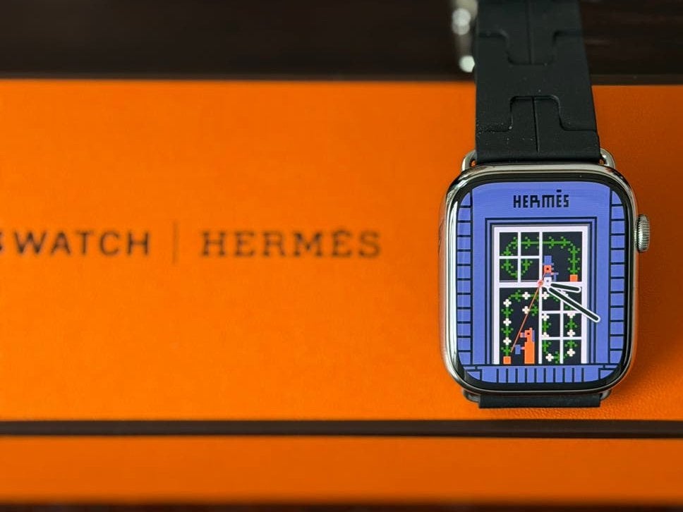Apple Watch 9 Hermès 45mm, Ophalen, IOS, Zo goed als nieuw, Waterdicht