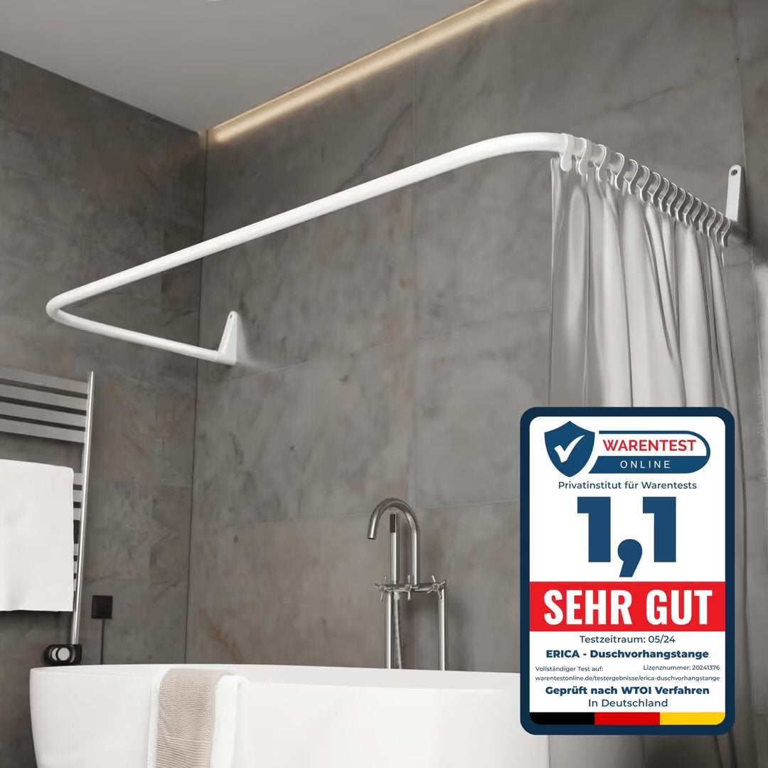 Barre de douche U - 70x165x70cm - Acier peint par poudrage, Enlèvement ou Envoi, Neuf, Blanc, Étagère de salle de bain