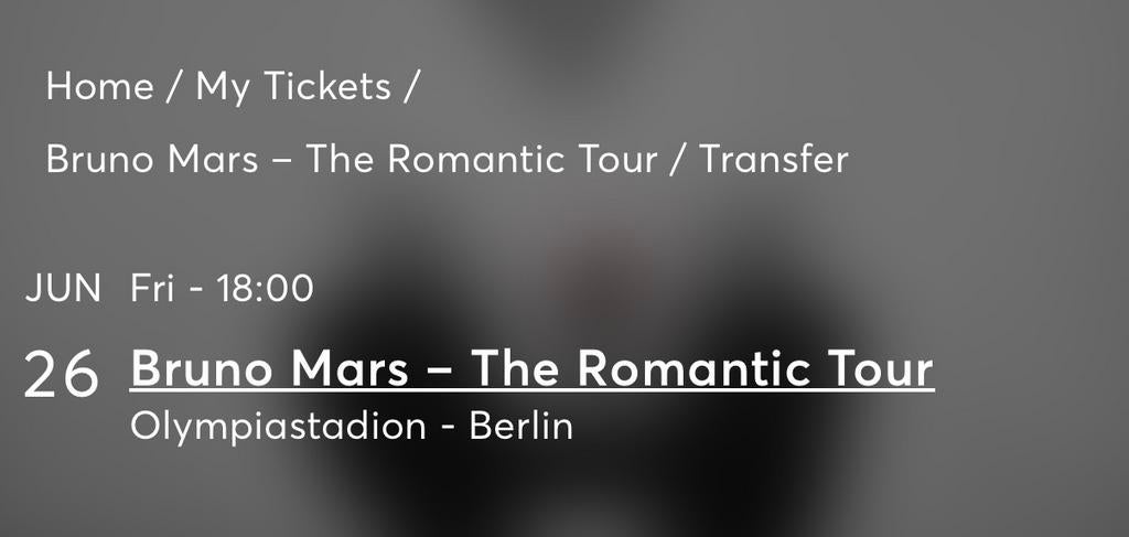 Bruno mars. The romantic tour., Tickets en Kaartjes, Eén persoon, Juni