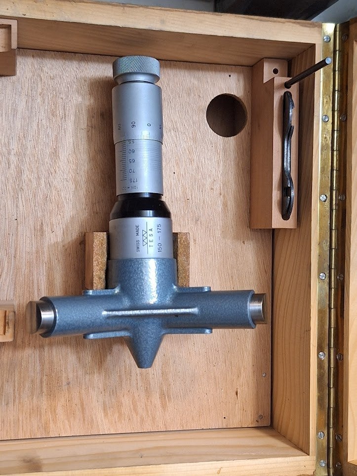 TESA driepunts micrometer  150-175 mm, Doe-het-zelf en Bouw, Draaibanken, Ophalen of Verzenden, Zo goed als nieuw, Metaaldraaibank
