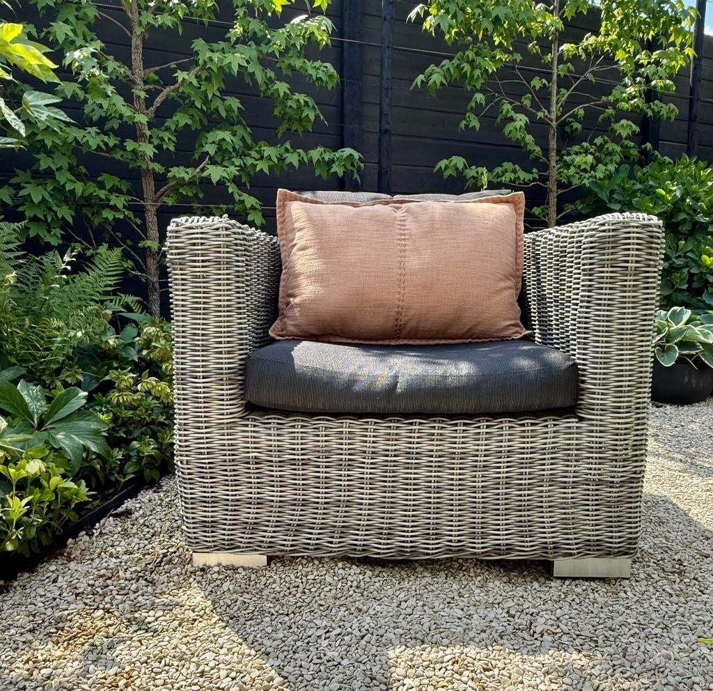 Wicker fauteuil, Tuin en Terras, Ophalen, Gebruikt, Wicker, Loungeset