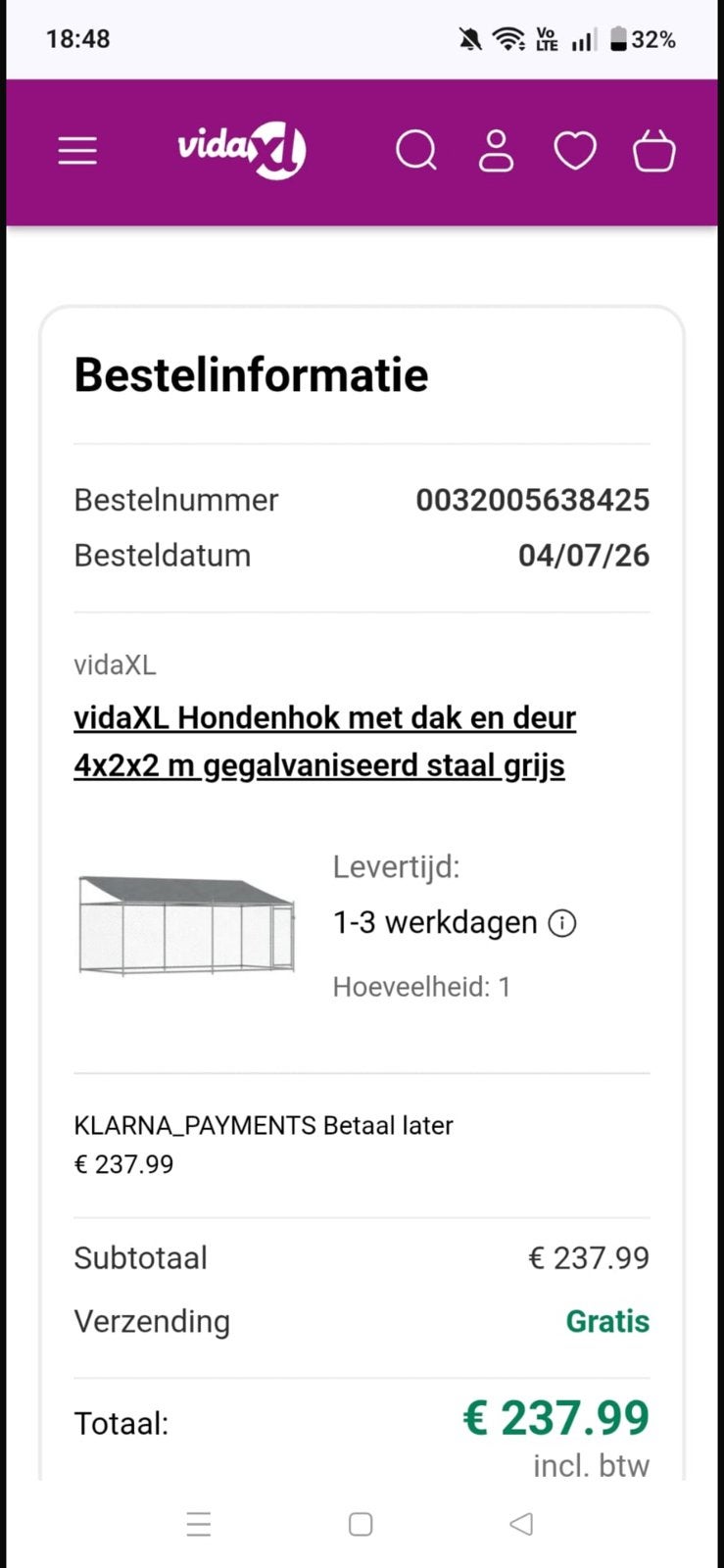 Hondenren met deur ( Splinternieuw ), Dieren en Toebehoren, Ophalen
