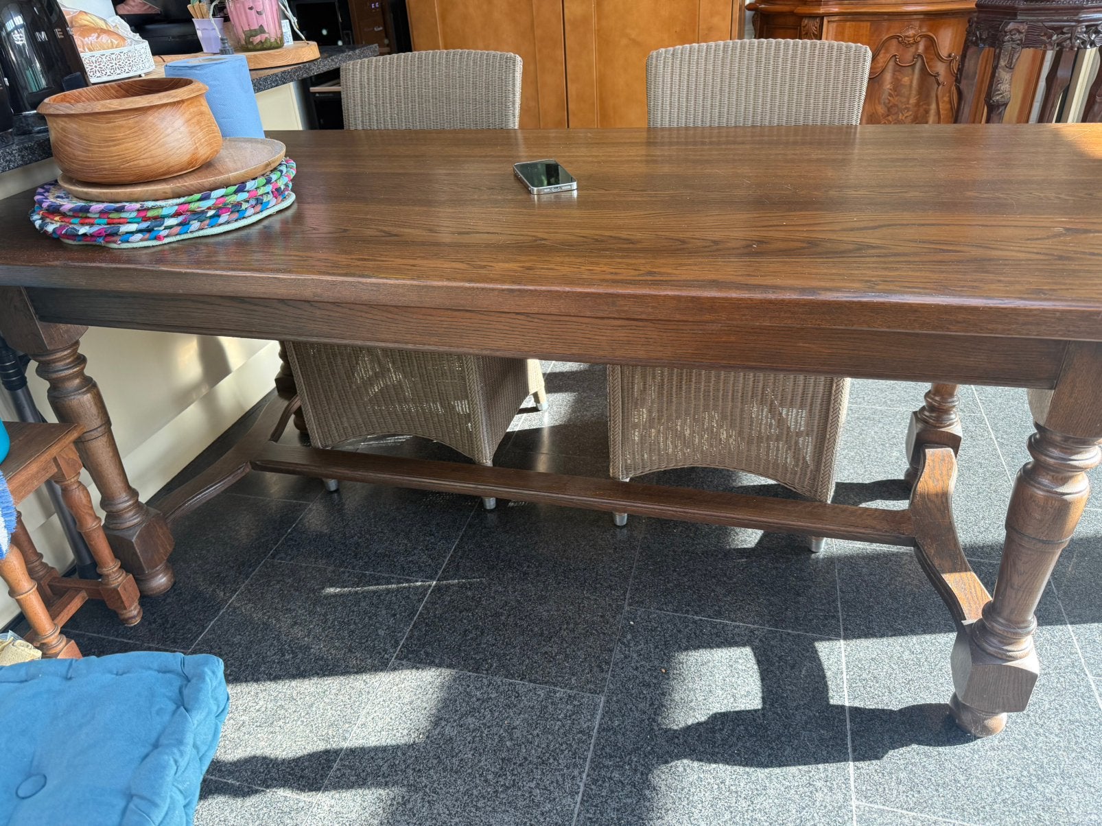 Tafel volle eik 2M op 90, Huis en Inrichting, Ophalen, Zo goed als nieuw