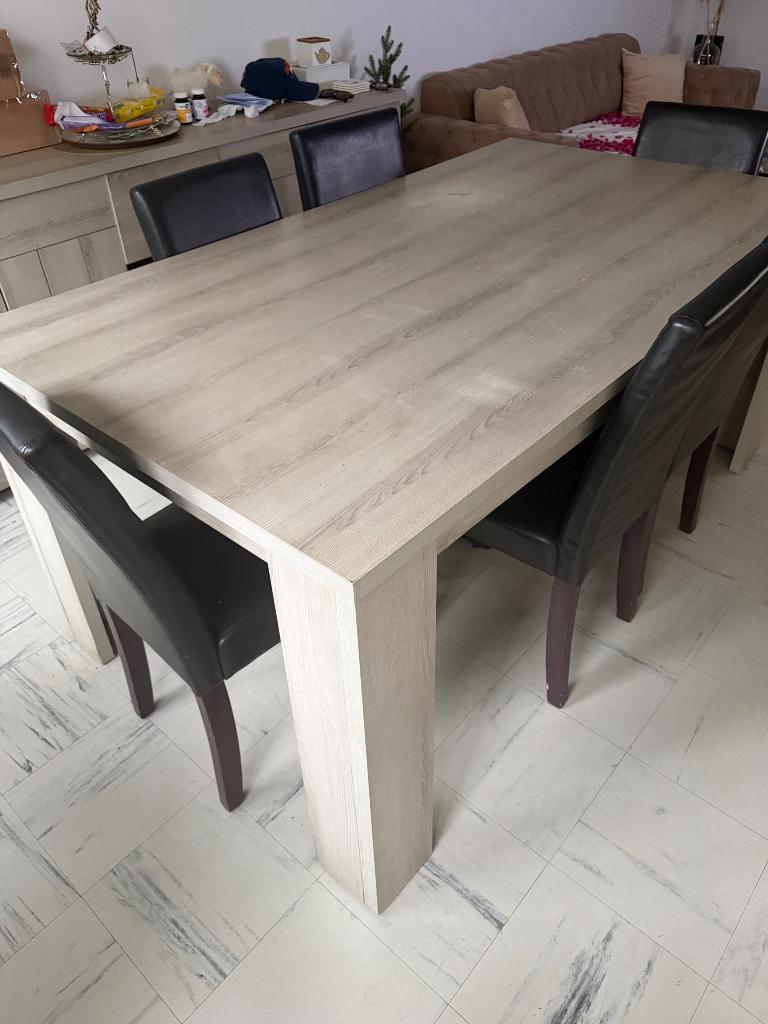 Table salle à manger et chaises, Enlèvement, Comme neuf, Moderne, 4 à 6 chaises