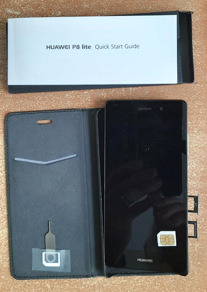Huawei P8 Lite voor onderdelen of herstellen, Gebruikt, Zwart, Touchscreen, Ophalen of Verzenden