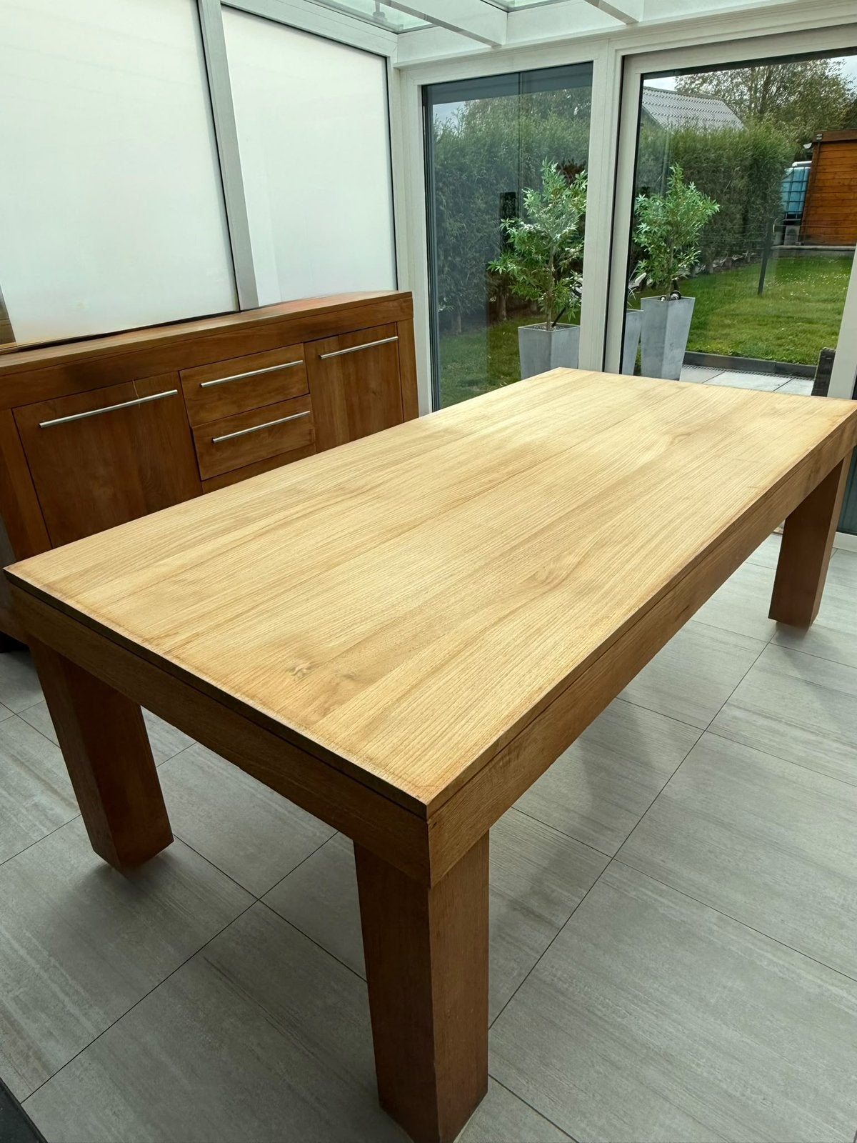 Massief Ventura Teakhout tafel, Ophalen, 50 – 75, Gebruikt, 100 tot 150 cm