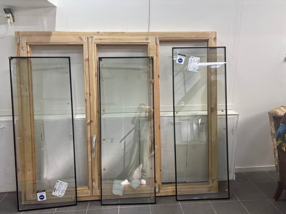 Châssis en bois neuf double vitrage – prêt à peindre, Bricolage & Construction, Neuf, Double vitrage, 160 cm ou plus, 160 cm ou plus