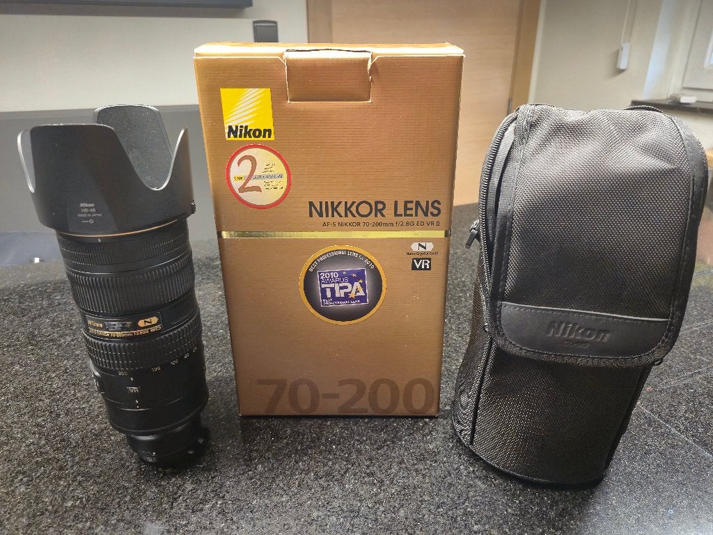 Nikon AF-S 70-200mm F2.8G ED VR II, TV, Hi-fi & Vidéo, Photo | Lentilles & Objectifs, Comme neuf, Enlèvement, 200 mm, Housse/sac de protection