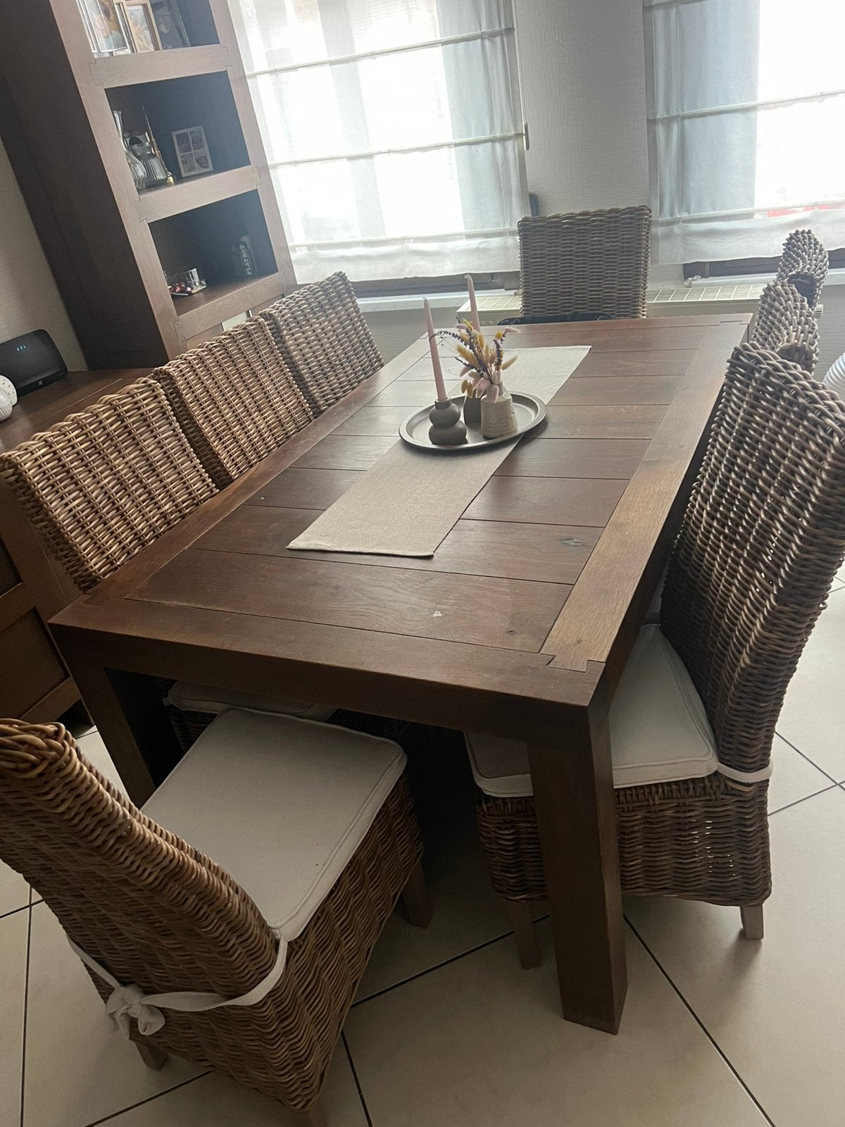 Massieff echt hout!, Huis en Inrichting, Ophalen, Zo goed als nieuw, 8 stoelen of meer