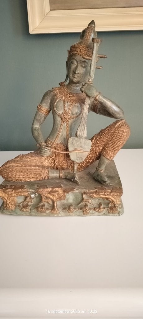 Hoogwaardig massief Thais bronzen cultuurbeeld., Ophalen, Brons