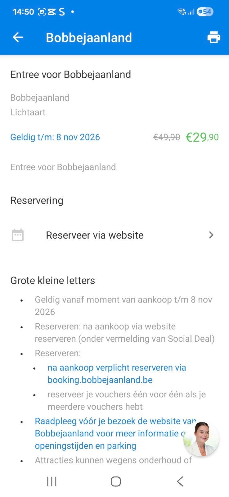 1 ticket Bobbejaanland, Tickets en Kaartjes