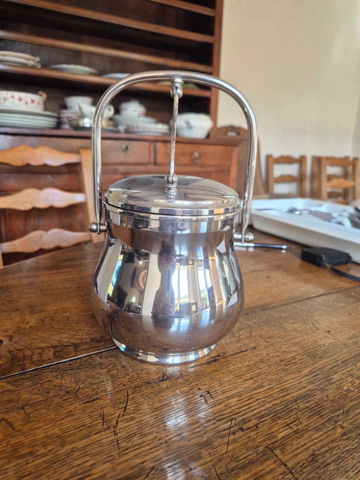 Zeldzame vintage Macabo ijsemmer met Rhodum tang, Antiek en Kunst, Ophalen