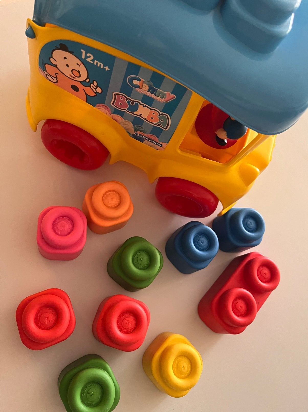 Bumba bus met 10 soft blocks Clemmy CLEMENTONI (+12 maanden), Ophalen, Gebruikt