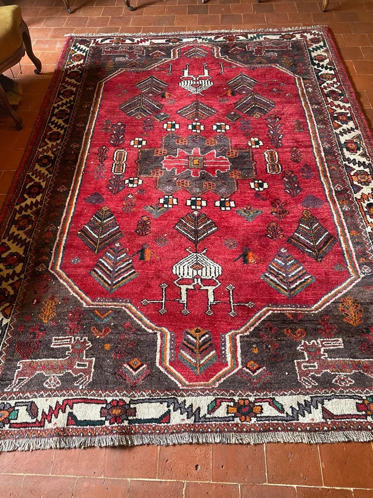 Oosterse tapijt, rood, Ophalen