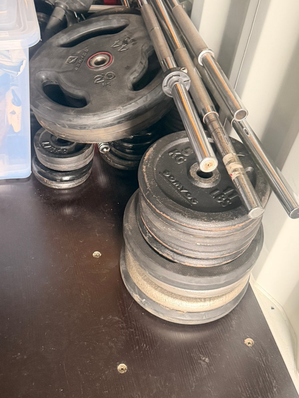 Haltères plus barre de suspension du corps, Enlèvement, Utilisé, Jambes, Set d’haltères