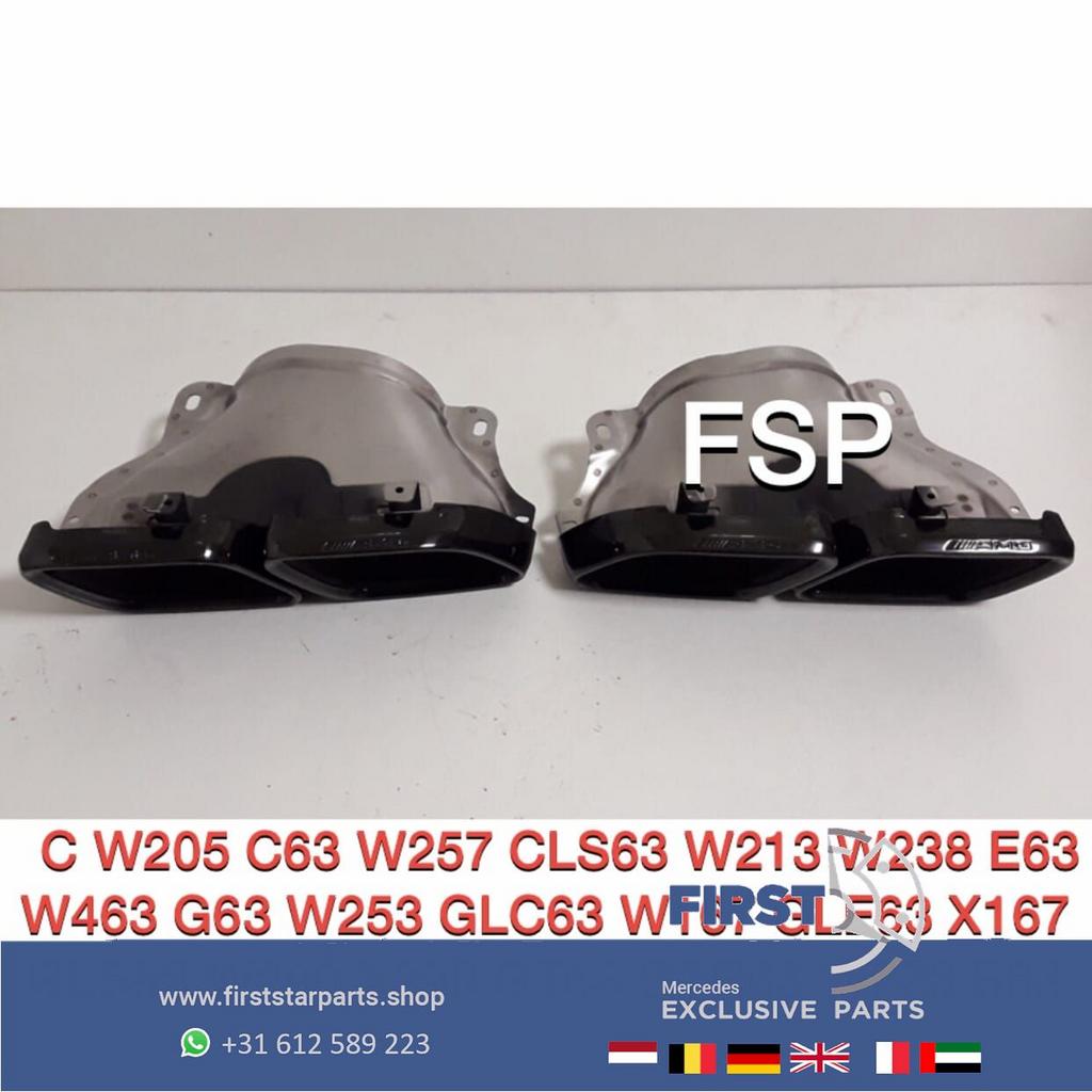 W223 S63 AMG UITLAAT SIERSTUKKEN SET ZWART ORIGINEEL Mercede, Gebruikt, -, Ophalen of Verzenden, -