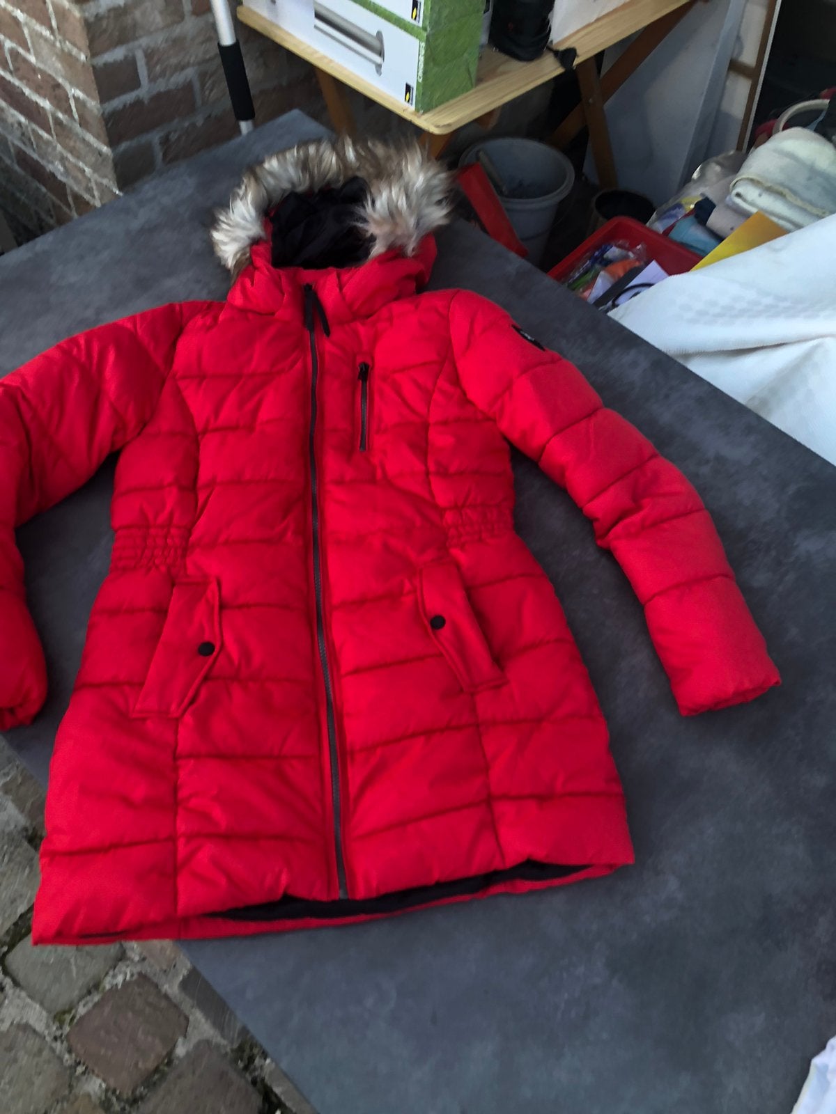 Rode winterjas merk Only maat S, Kleding | Dames, Ophalen of Verzenden, Zo goed als nieuw, Maat 36 (S)