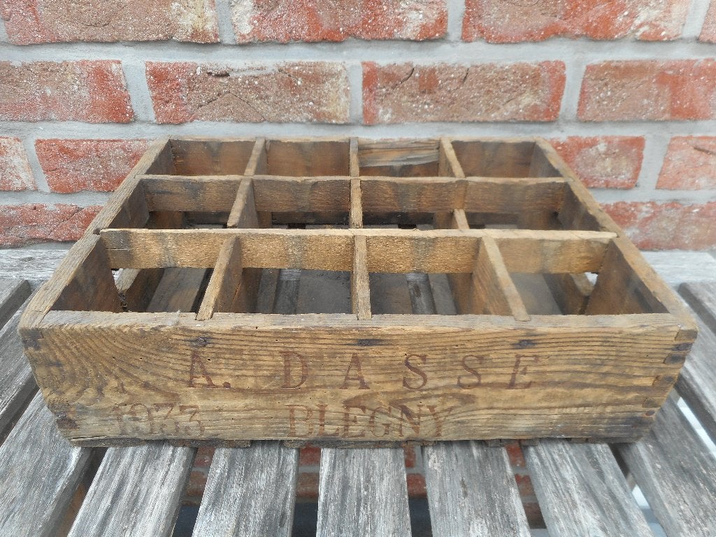 vieux casier en bois bière boisson A. DASSE BLEGNY daté 1933, Collections, Enlèvement ou Envoi