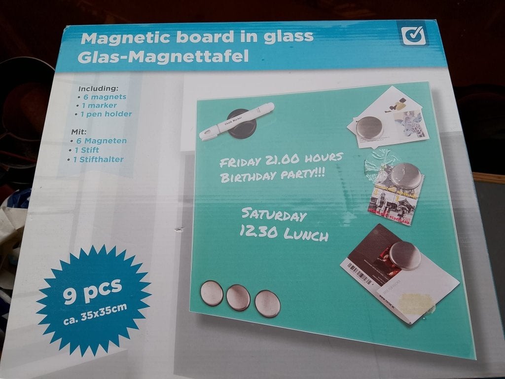 MAGNETISCH GLASBORD MAGNEETBORD IN GLAS, Huis en Inrichting, Ophalen, Zo goed als nieuw, Magneetbord