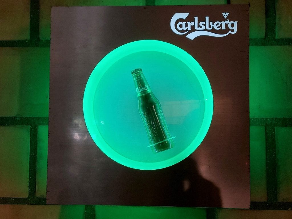 Lichtreclame Carlsberg, Ophalen, Gebruikt, Reclamebord, Plaat of Schild, Overige merken