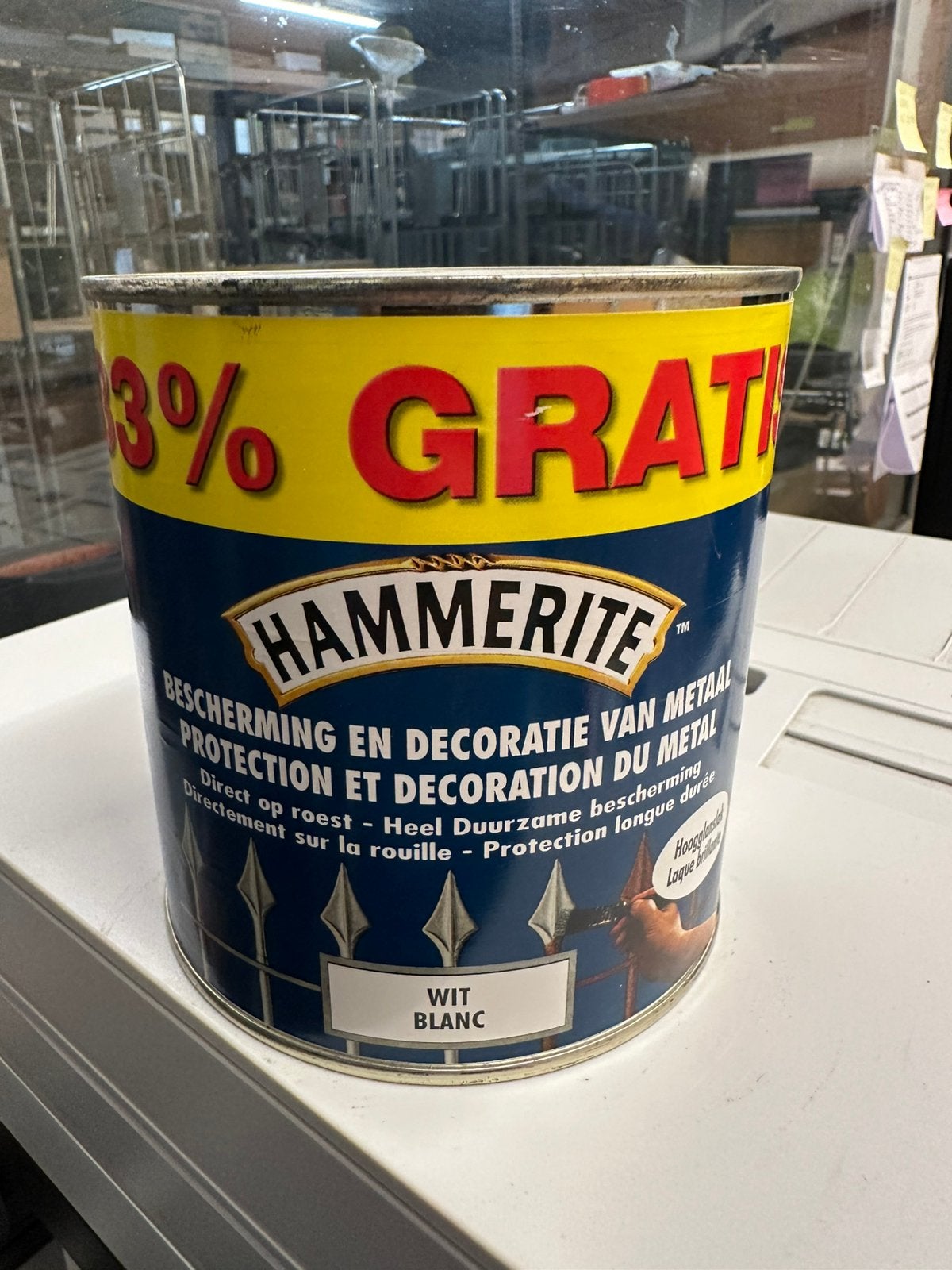 HAMMERITE PEINTURE MÉTAL – BLANC BRILLANT – 1 L, Enlèvement, Comme neuf