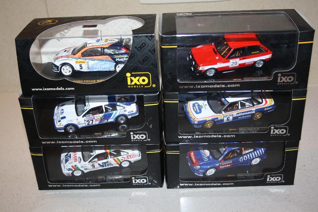 6 x 1:43 IXO Colin Mcrae rally WRC., Ophalen of Verzenden, Zo goed als nieuw, Auto