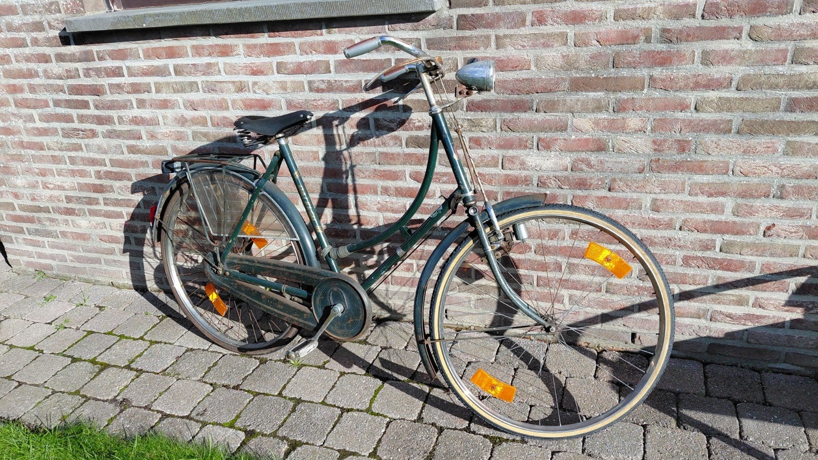 Oude omafiets Raleigh, Ophalen, Gebruikt, Velgrem, Handrem