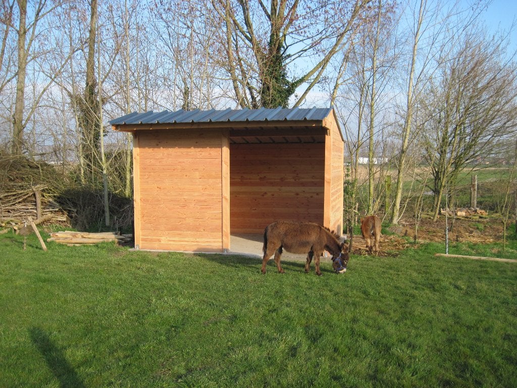 Schuilhok 3x4m met voorwand ‘Op Voorraad’, Dieren en Toebehoren, Weidegang, 1 paard of pony