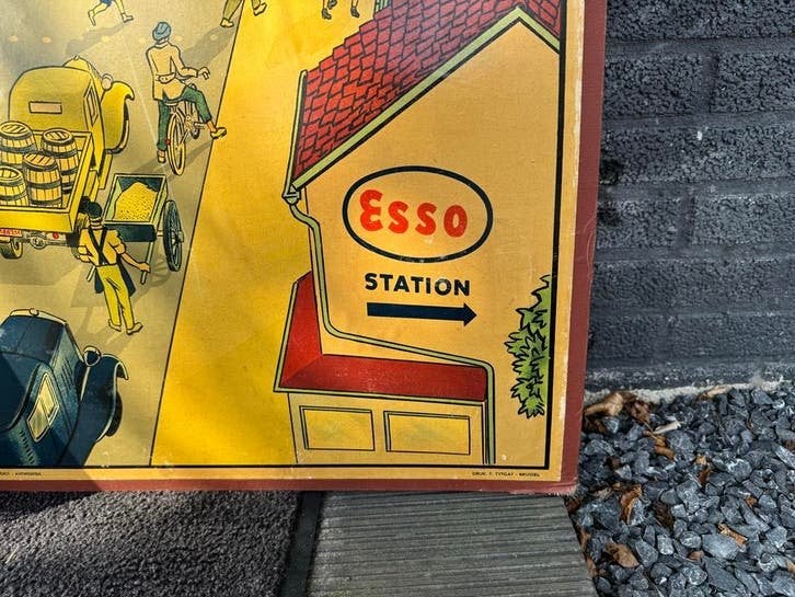 Oude educatieve reclame schoolplaten - Verkeer