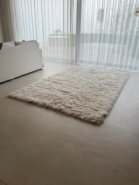 Tapijt schapenvacht 180 x 270 cm, Huis en Inrichting, Ophalen, Zo goed als nieuw, Wit, Textiel