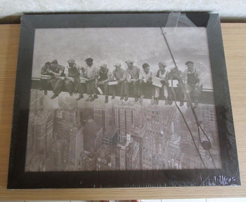 NOUVEAU cadre photo - poster ouvriers Empire State Building, Neuf, Vintage, Multicolore, 56 cm