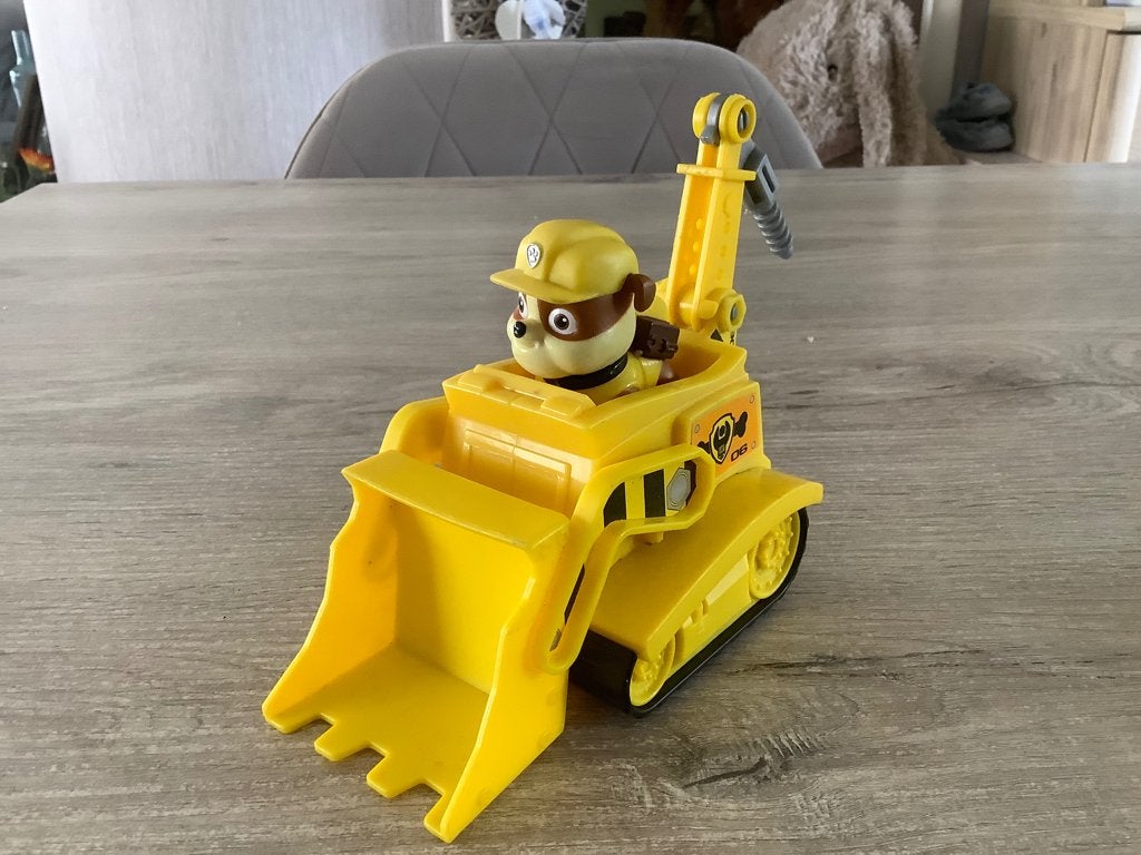 Paw Patrol Bulldozer Rubble (12x19 cm), Ophalen of Verzenden, Zo goed als nieuw