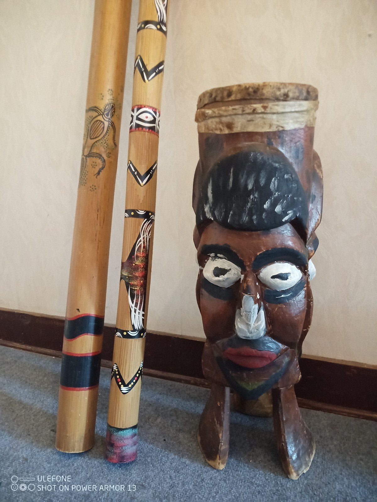 afrikaanse instrument/tam tam, Antiek en Kunst, Ophalen, Beeld