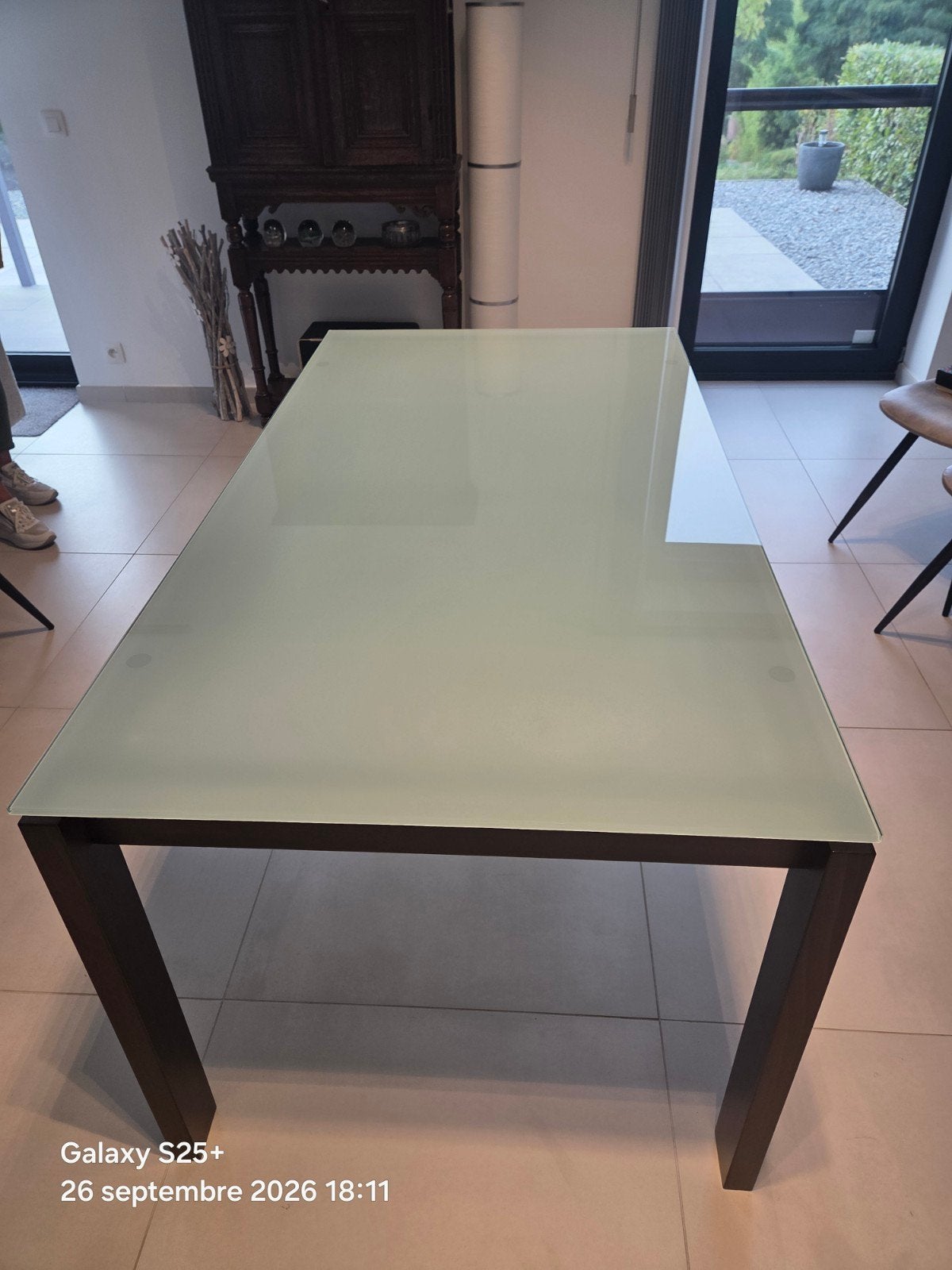 table salle a manger en verre, Maison & Meubles, 150 à 200 cm, Cinq personnes ou plus, Comme neuf, Verre