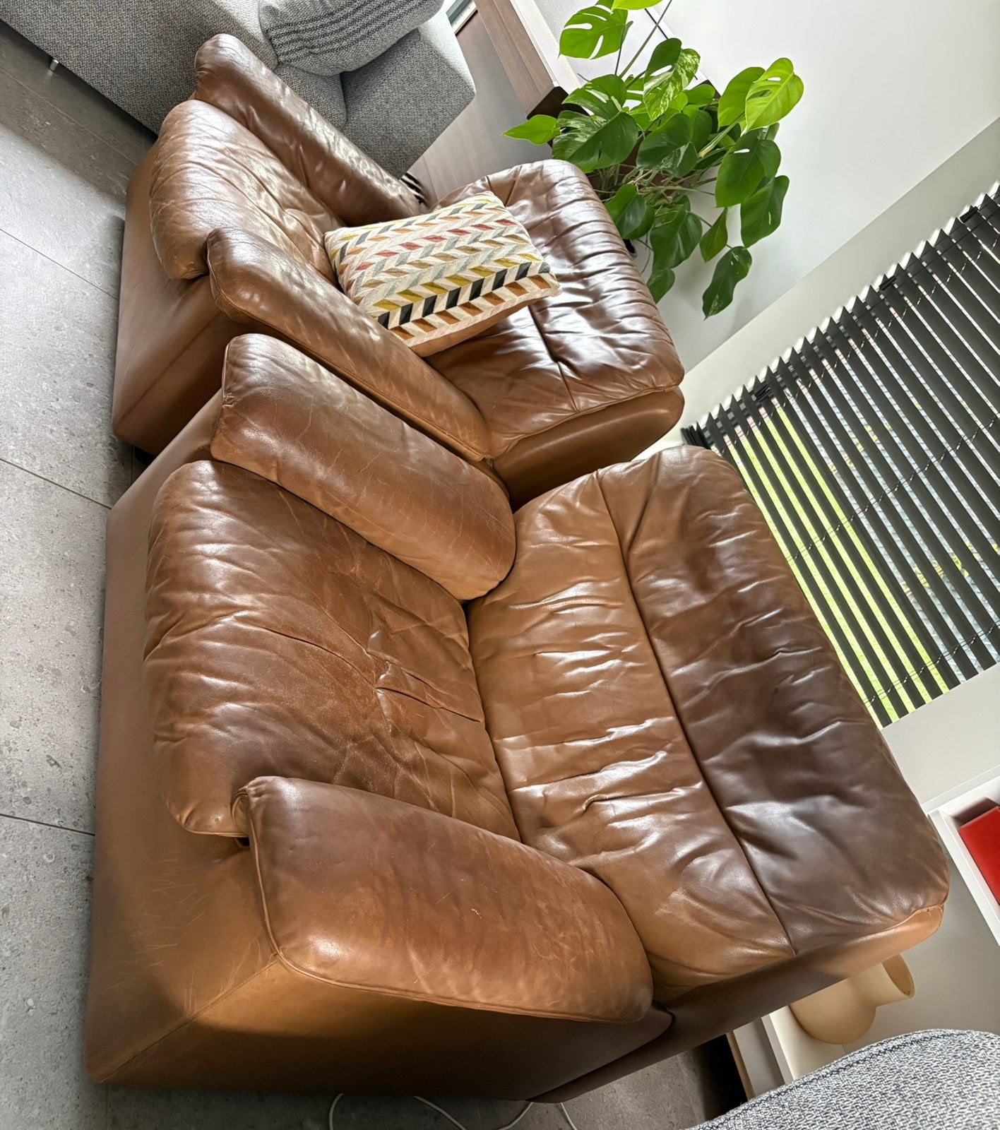 2 sièges en cuir De Sede vintage originaux, Une personne, Enlèvement, Utilisé, Cuir