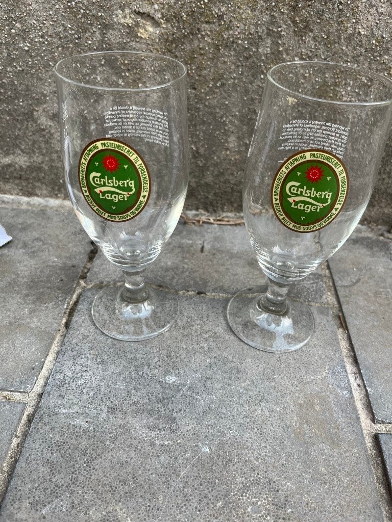 24 bierglazen Carlsberg Lager, Verzamelen, Biermerken, Ophalen