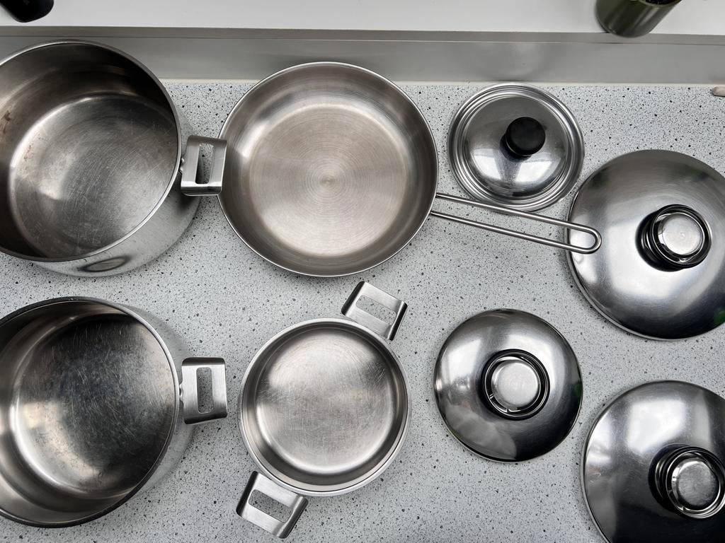 Set kookpotten Demeyere, Huis en Inrichting, Ophalen, Zo goed als nieuw