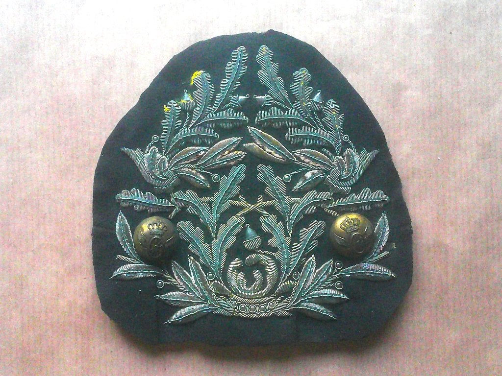 Parement dos redingote ingénieur-directeur chemin fer belge, Envoi, Autres, Emblème ou Badge