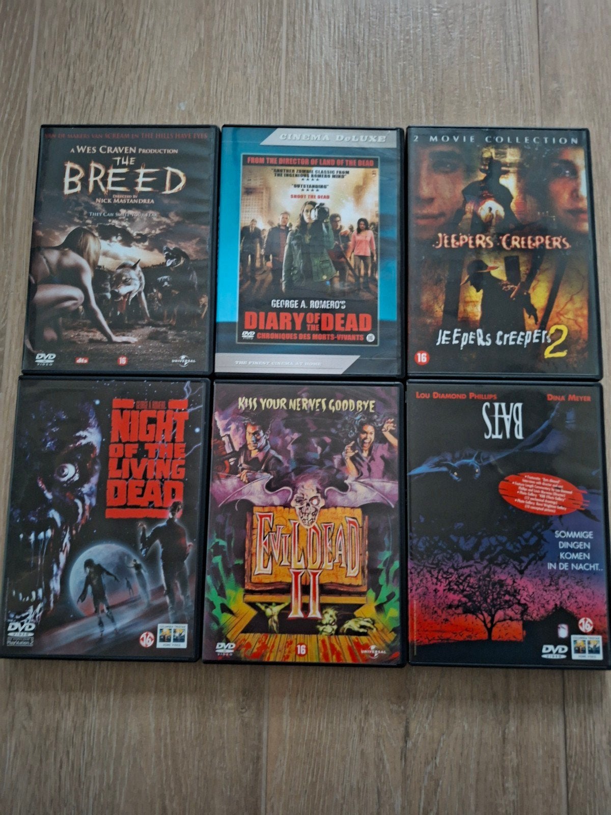 6 Horror DVD's / Cult Classics (o.a. Evil Dead II, Jeepers, Cd's en Dvd's, Engels, Vanaf 16 jaar, Nederlands, Ophalen of Verzenden