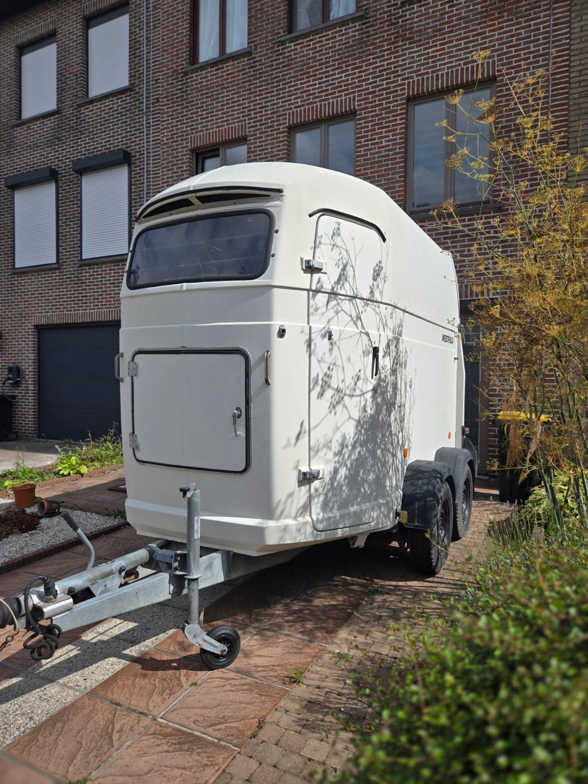 Westfalia 2-paards trailer
- bouwjaar 1995
- leeggewicht +/-, Dieren en Toebehoren, Ophalen, Gebruikt, Polyester, 2-paards trailer