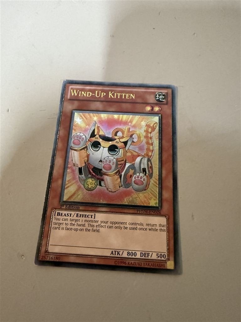 Yugioh - Wind-Up Kitten - Ultimate Rare - 1st Edition, Ophalen of Verzenden, Zo goed als nieuw