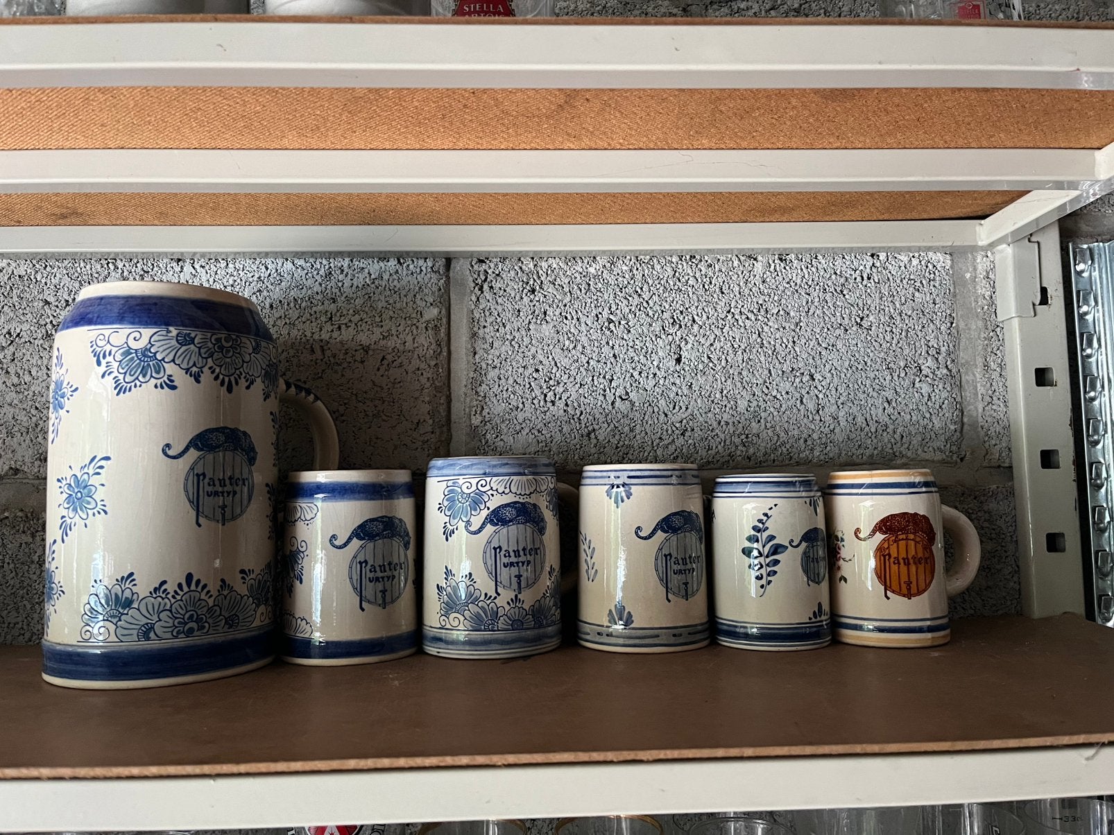 Delft Bierpot chopes bière Panter Urtyp 6 pièces, Collections, Enlèvement ou Envoi, Comme neuf, Chope(s)