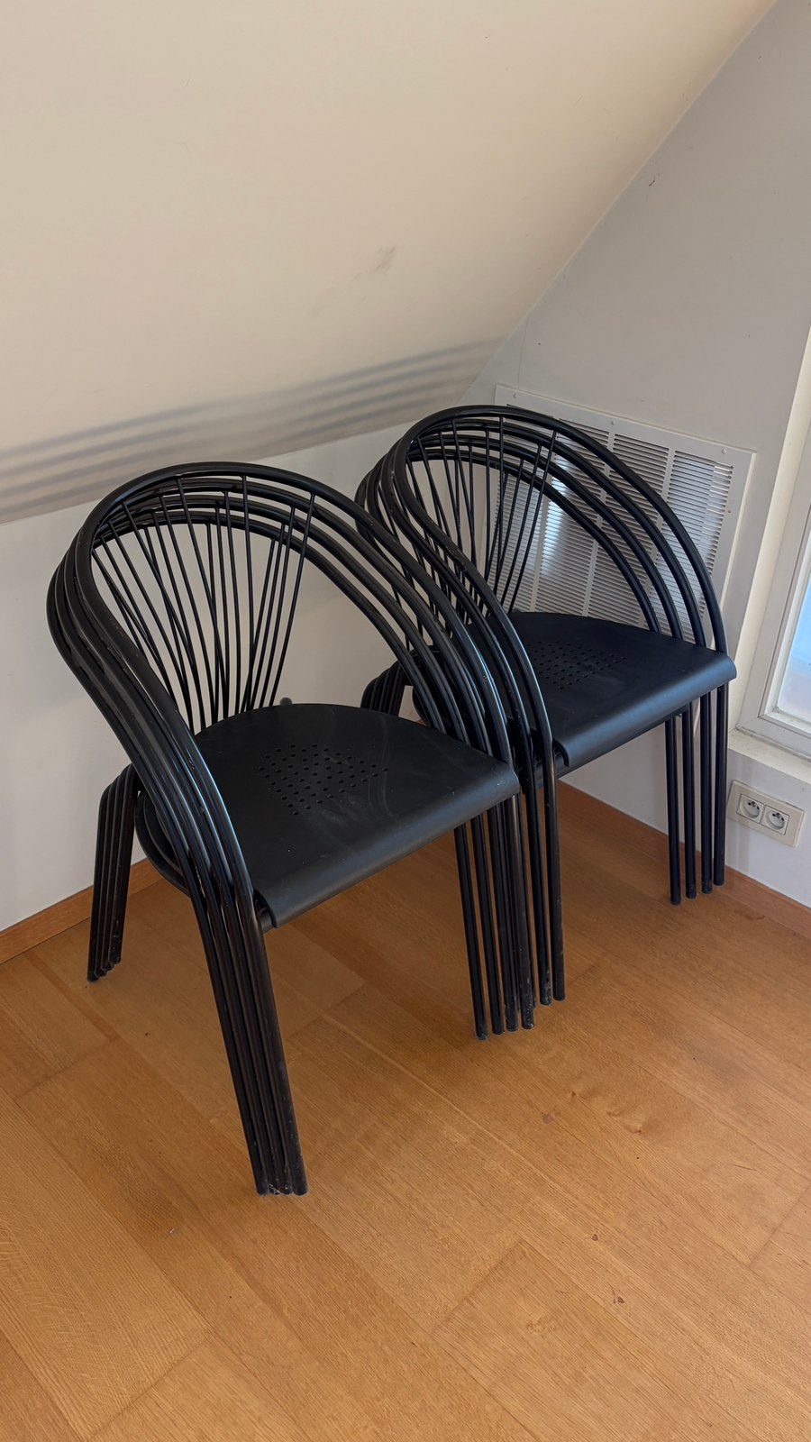 8 stoelen metaal, Ophalen, Zwart, Vijf, Zes of meer stoelen, Kunststof