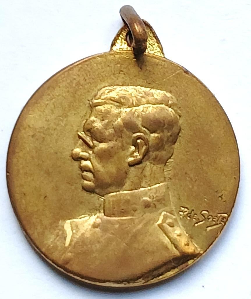 medaille 17-2-1934 koning albert marche-les-dames de soete, Postzegels en Munten, Penningen en Medailles, Overige materialen, Ophalen of Verzenden