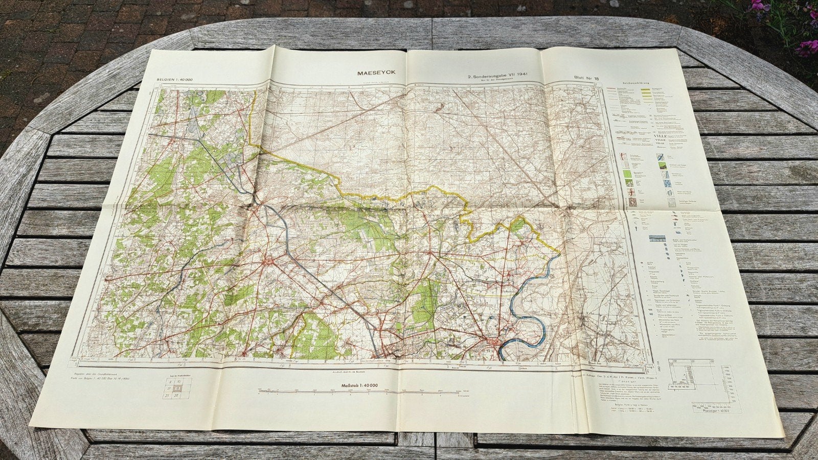Carte Etat-Major allemande 1941 MAESEYCK, Collections, Enlèvement ou Envoi