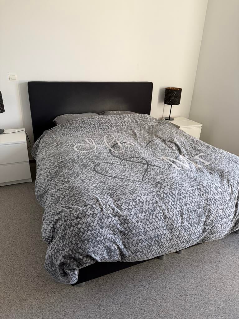 Gratis boxspring + matras 160 x 200, Enlèvement, Utilisé, Deux personnes, Boxspring