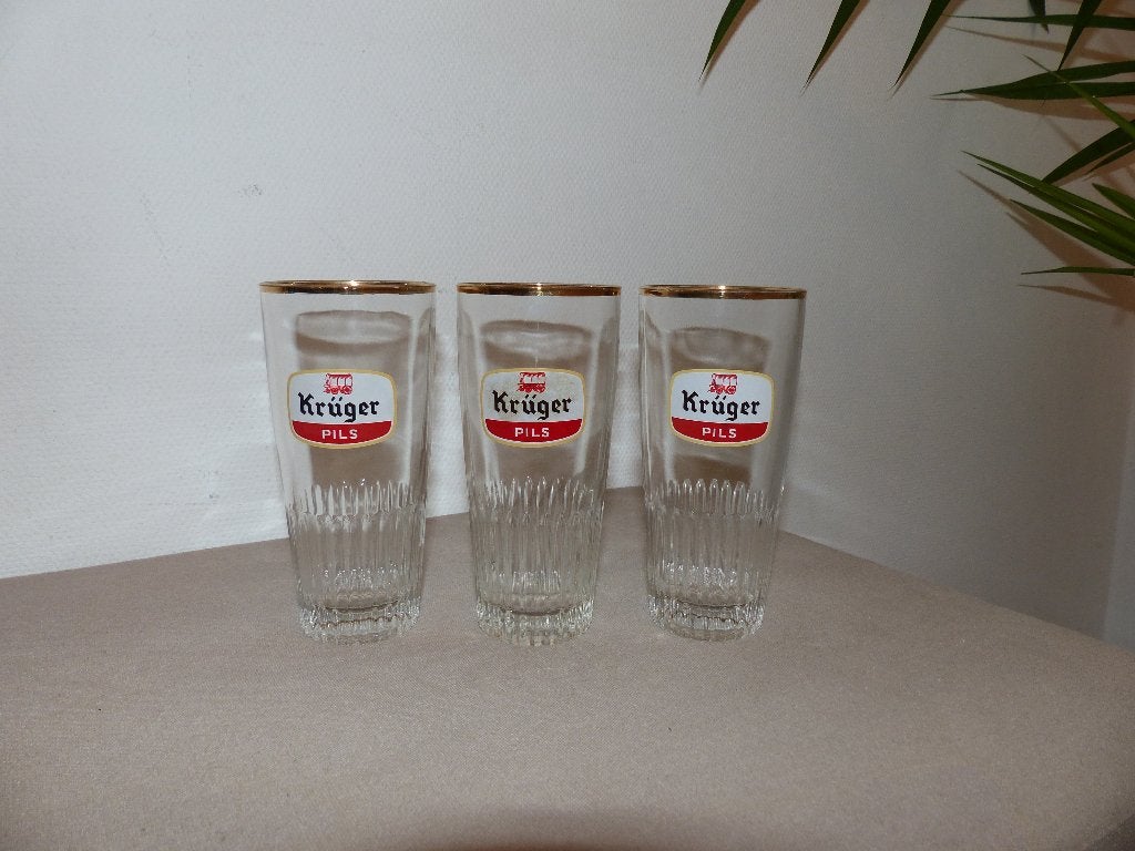 3 verres à bière Kruger Pils à 3 €/pièce, Enlèvement ou Envoi, Comme neuf