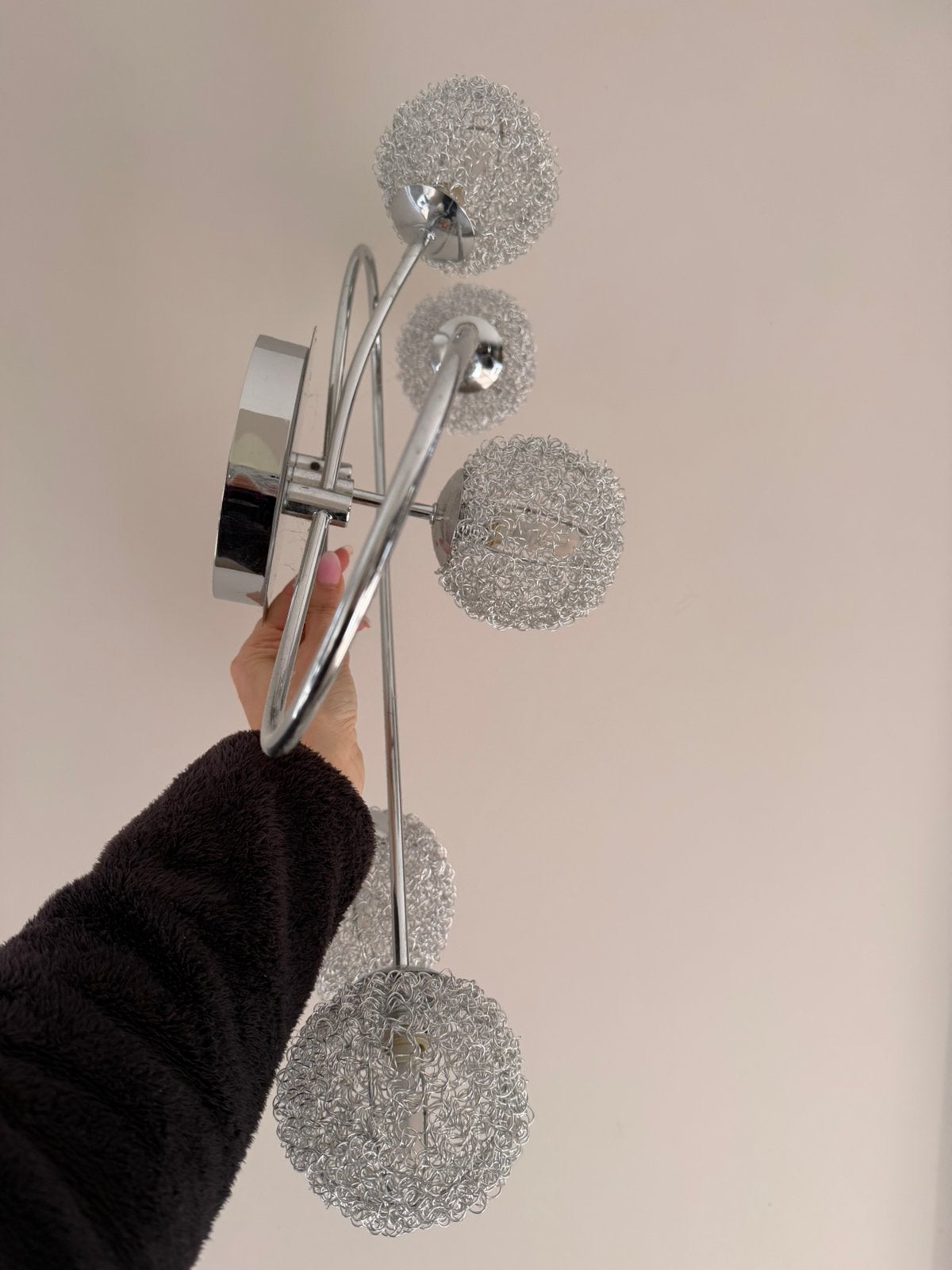 5 bollen plafond verlichting met LED lampen, Ophalen, Zo goed als nieuw, Metaal
